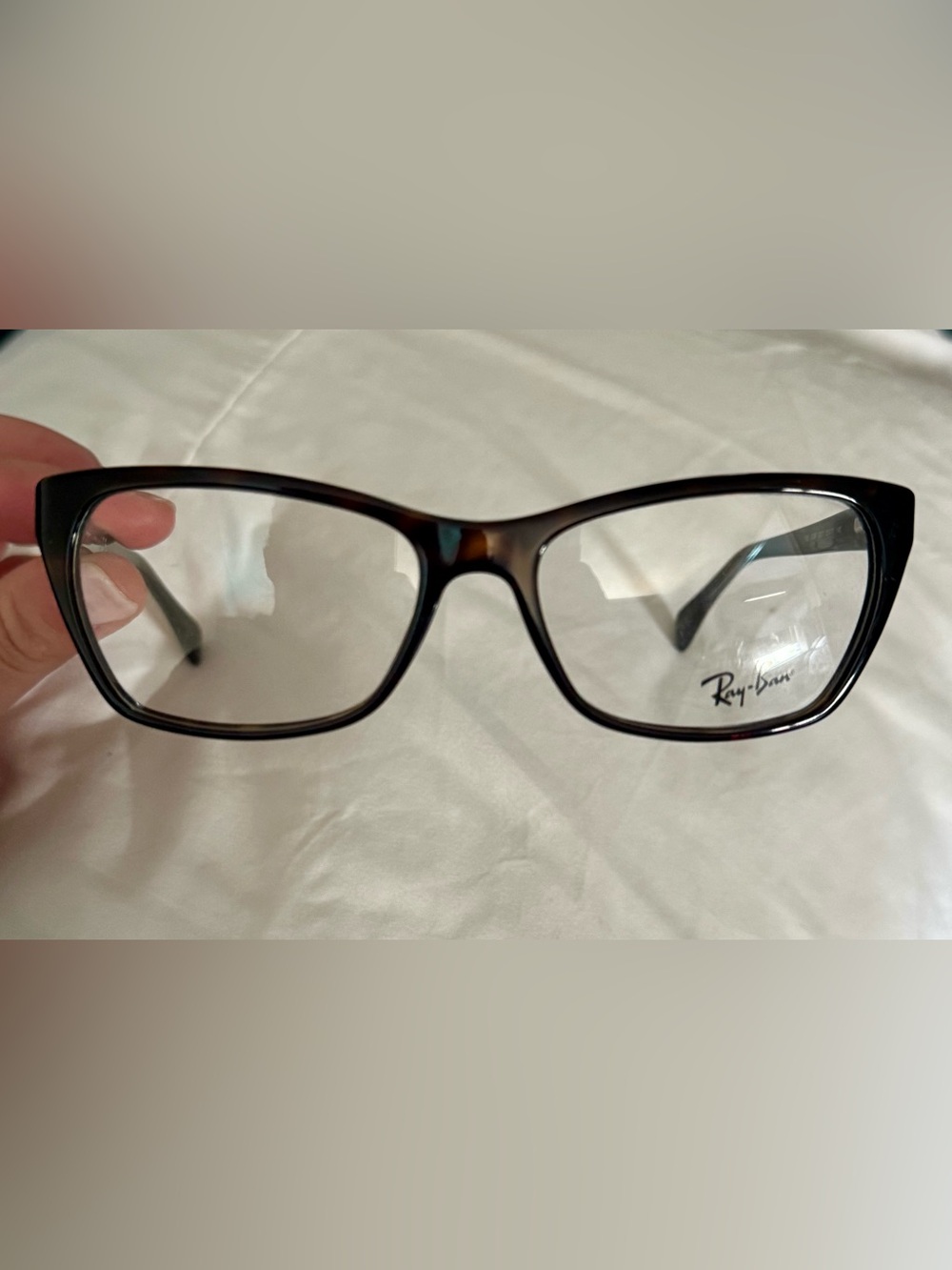 Ray-Ban Tortoise unisex Rectangular Eyeglass Frames - Brown/Black